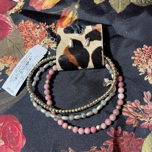 NWT Lucky Brand Beaded Bracelet & Earring Set